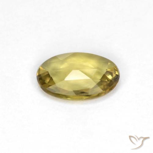 Zaffiro Oro giallastro naturale da 0.41 ct, Ovale, VVS