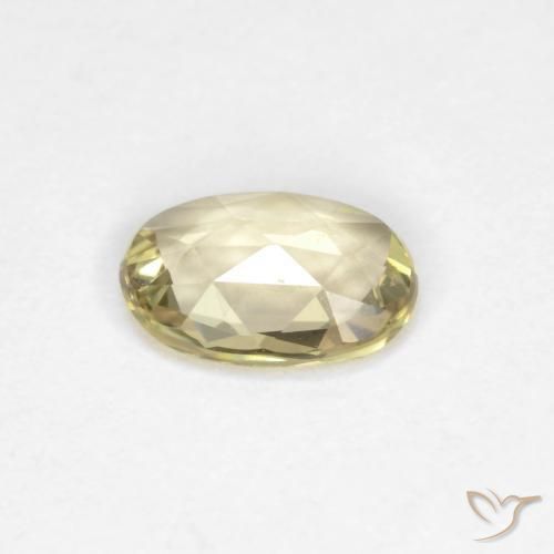 Zaffiro Giallo pallido naturale da 0.48 ct, Ovale, VVS
