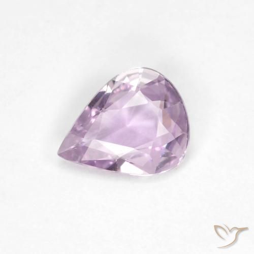 Zaffiro Viola rosato molto chiaro naturale da 0.45 ct, Forma a pera, VVS