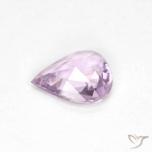 Zaffiro Viola rosato molto chiaro naturale da 0.45 ct, Forma a pera, VVS