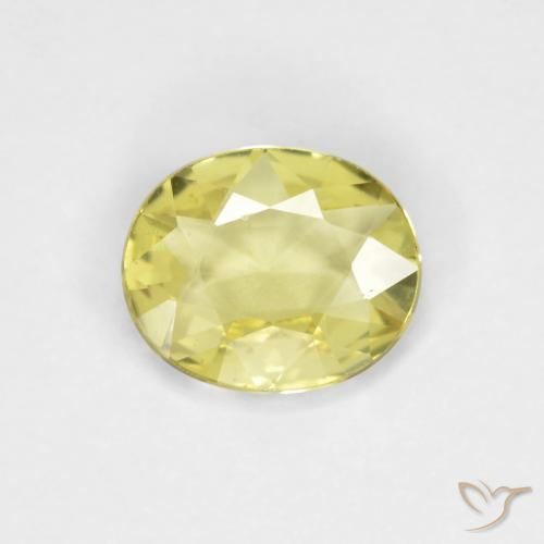 0.57ct Naturale Giallo chiaro Zaffiro, Ovale, VVS-VS
