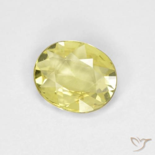 Zaffiro Giallo chiaro naturale da 0.57 ct, Ovale, VVS-VS