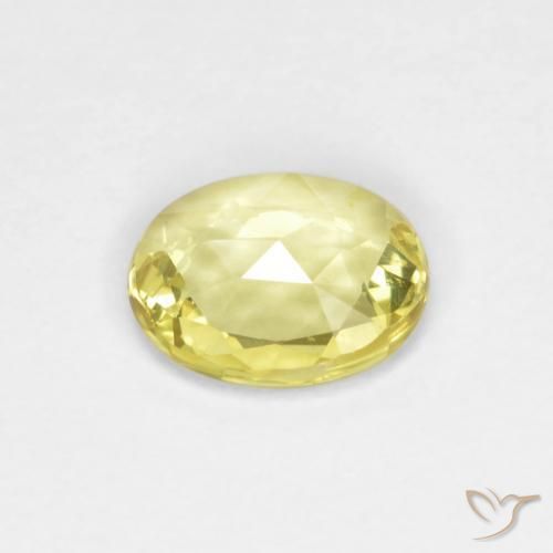 Zaffiro Giallo chiaro naturale da 0.57 ct, Ovale, VVS-VS