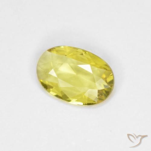 Zaffiro Giallo mais chiaro naturale da 0.37 ct, Ovale, VVS-VS