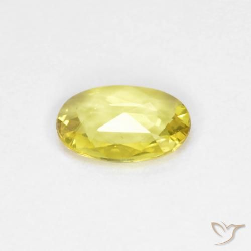 Zaffiro Giallo mais chiaro naturale da 0.37 ct, Ovale, VVS-VS