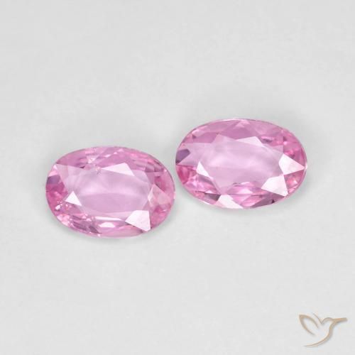 Gemme di Zaffiro Rosa viola reale molto chiaro naturale da 0.79 ct, Ovale, VS