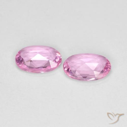 Gemme di Zaffiro Rosa viola reale molto chiaro naturale da 0.79 ct, Ovale, VS