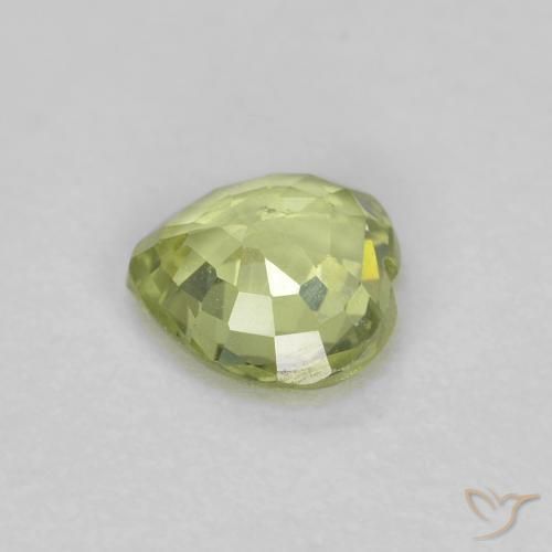 Zaffiro Giallo verde naturale da 0.40 ct, Cuore, VS