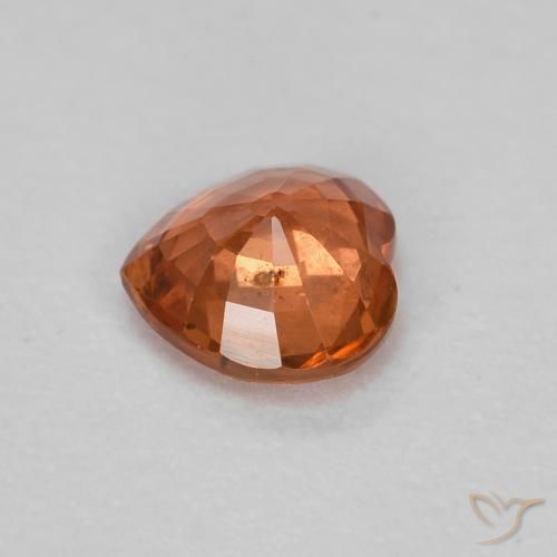Zaffiro Arancio Medio naturale da 0.43 ct, Cuore, VS