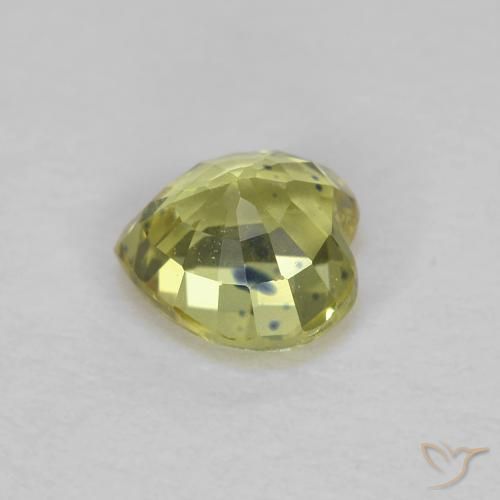 Zaffiro Giallo medio naturale da 0.55 ct, Cuore, VS