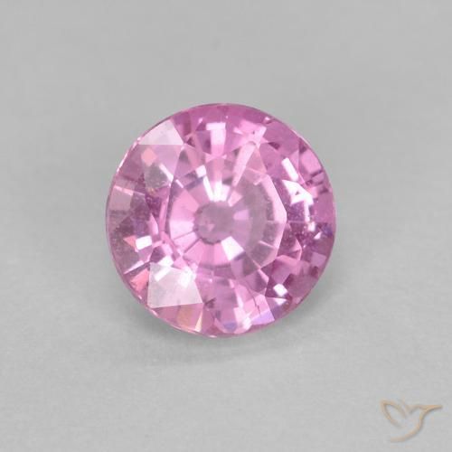 Zaffiro Rosa intenso naturale da 0.58 ct, Rotondo, VS