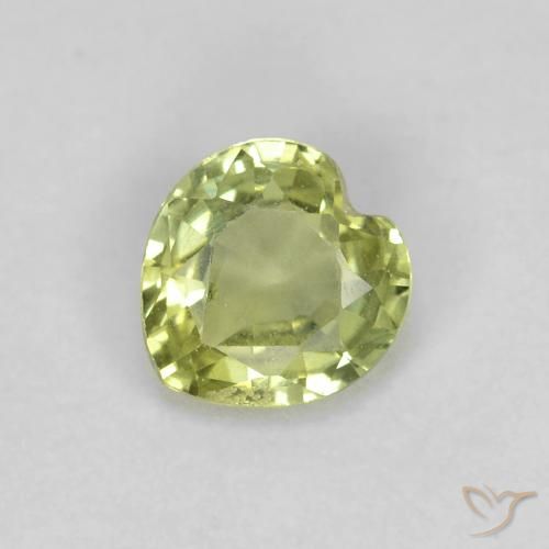 0.39ct Naturale Verde lime chiaro Zaffiro, Cuore, VS, Photo A