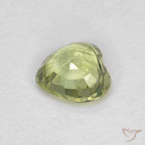 Zaffiro Giallo verde naturale da 0.44 ct, Cuore, VS