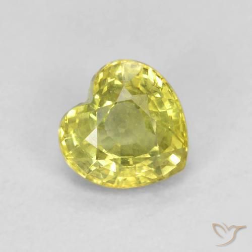 Zaffiro Giallo medio naturale da 0.57 ct, Cuore, VS