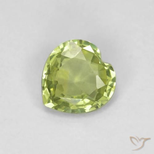 0.37ct Naturale Verde caldo Zaffiro, Cuore, VVS