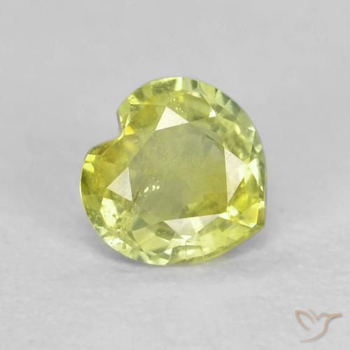Zaffiro Verde chiaro naturale da 0.41 ct, Cuore, VS-SI
