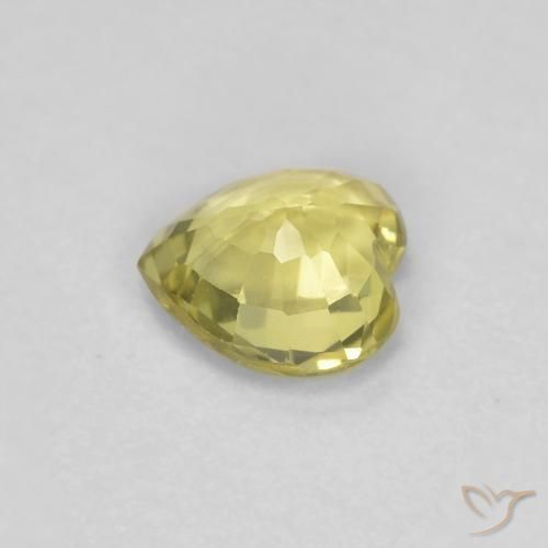Zaffiro Giallo chiaro naturale da 0.42 ct, Cuore, VVS-VS