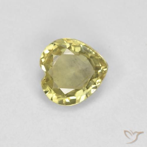 Zaffiro Giallo Ananas Chiaro naturale da 0.42 ct, Cuore, VVS