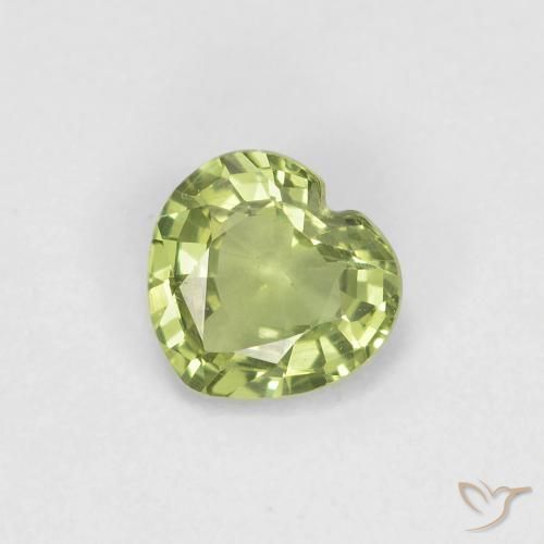0.39ct Naturale Verde caldo Zaffiro, Cuore, VVS-VS