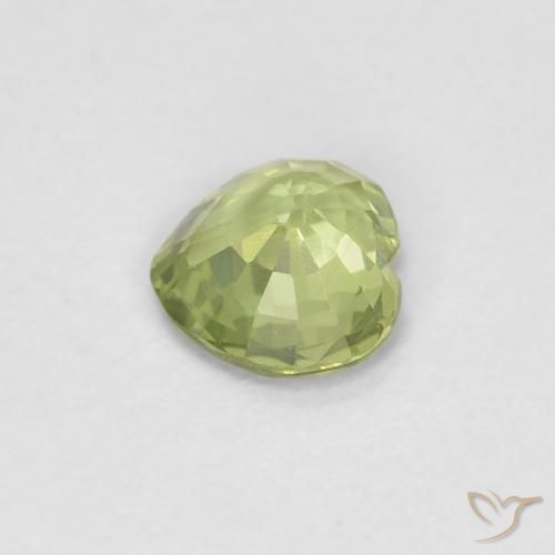 Zaffiro Verde caldo naturale da 0.39 ct, Cuore, VVS-VS