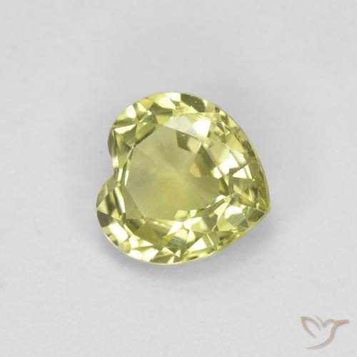Zaffiro Giallo medio-chiaro naturale da 0.47 ct, Cuore, VVS