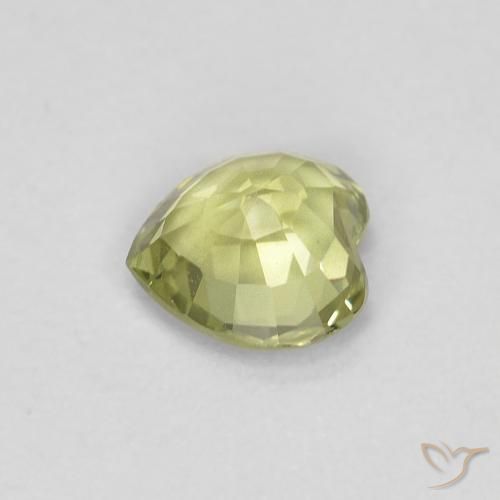 Zaffiro Giallo medio-chiaro naturale da 0.47 ct, Cuore, VVS