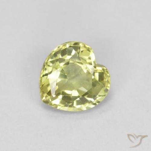 0.46ct Naturale Limone giallo Zaffiro, Cuore, VS