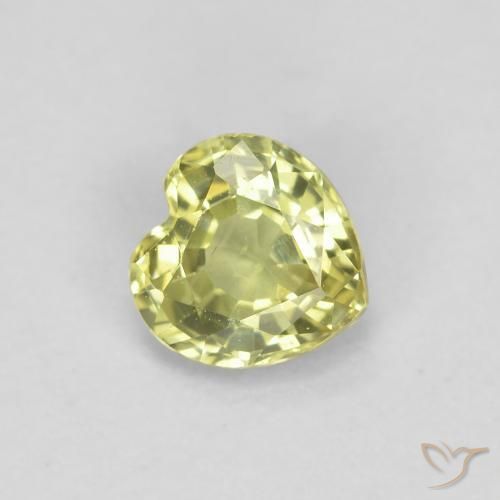 Zaffiro Limone giallo naturale da 0.46 ct, Cuore, VS