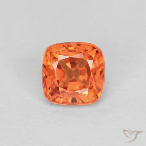 0.39ct Naturale Arancia Fuoco Zaffiro, Cuscino, VVS-VS