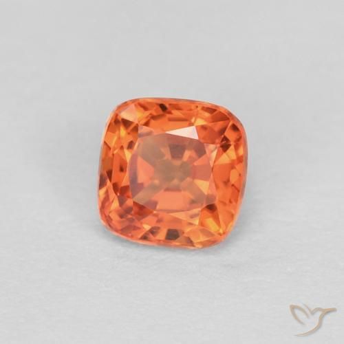Zaffiro Arancia Fuoco naturale da 0.39 ct, Cuscino, VVS-VS