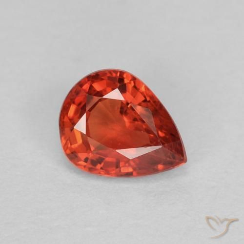 Zaffiro Rosso brillante naturale da 0.36 ct, Forma a pera, VVS-VS
