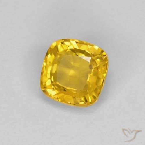 Zaffiro Dorato naturale da 0.56 ct, Cuscino, VVS-VS