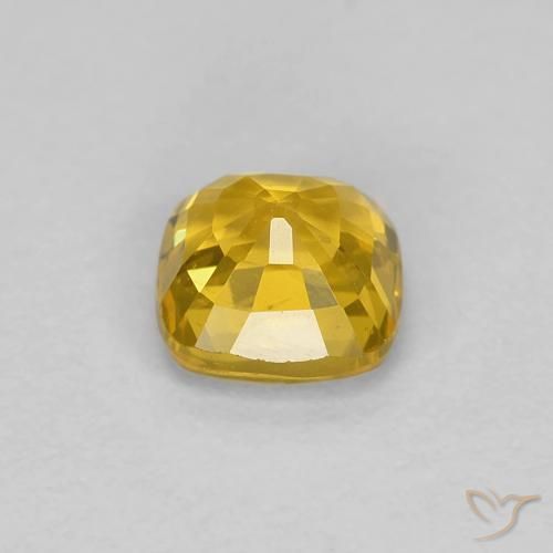 Zaffiro Dorato naturale da 0.56 ct, Cuscino, VVS-VS