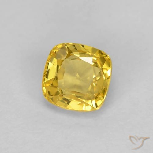 Zaffiro Dorato naturale da 0.54 ct, Cuscino, VVS-VS