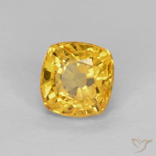 Zaffiro Dorato naturale da 0.68 ct, Cuscino, VVS-VS