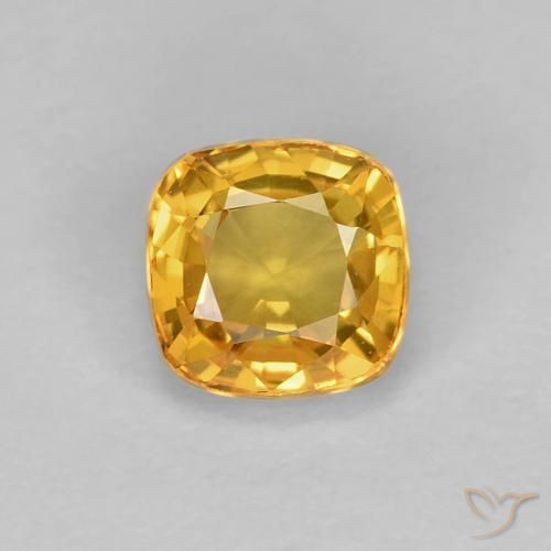 0.68ct Naturale Dorato scuro Zaffiro, Cuscino, VVS