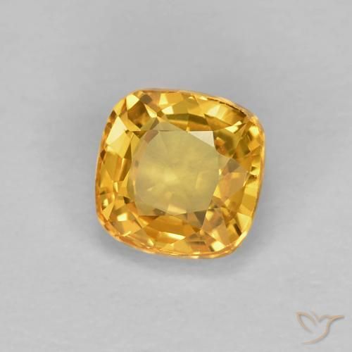 Zaffiro Dorato scuro naturale da 0.68 ct, Cuscino, VVS