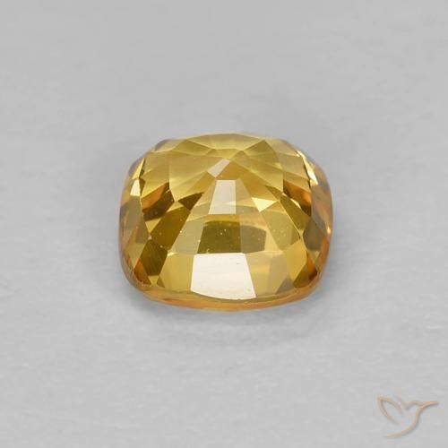 Zaffiro Dorato scuro naturale da 0.68 ct, Cuscino, VVS