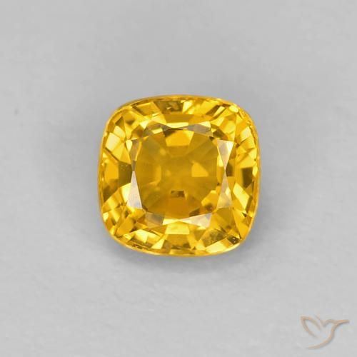 0.56ct Naturale Dorato Zaffiro, Cuscino, VVS