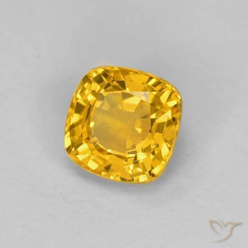 Zaffiro Dorato naturale da 0.56 ct, Cuscino, VVS