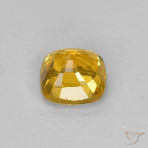 Zaffiro Dorato naturale da 0.56 ct, Cuscino, VVS