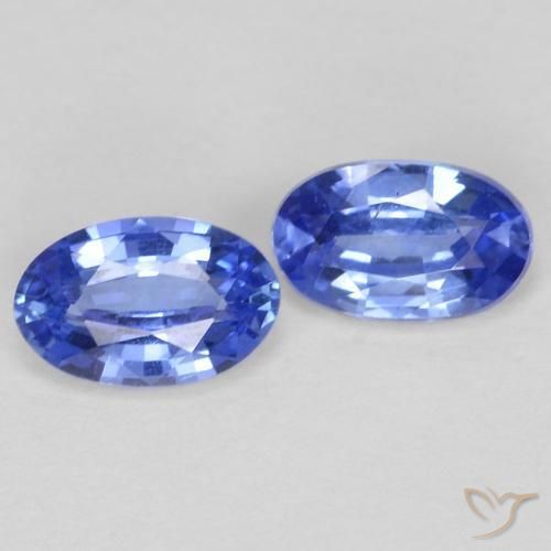 Gemme di Zaffiro Blu pastello naturale da 0.55 ct, Ovale, VS