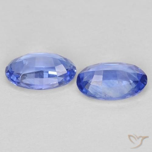 Gemme di Zaffiro Blu pastello naturale da 0.55 ct, Ovale, VS