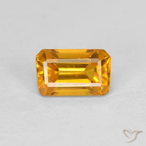 Zaffiro naturale dorato da 0,50 ct, taglio smeraldo, VVS