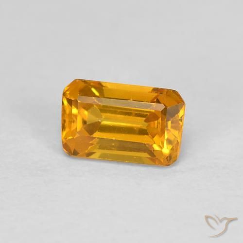 Zaffiro naturale dorato da 0,50 ct, taglio smeraldo, VVS