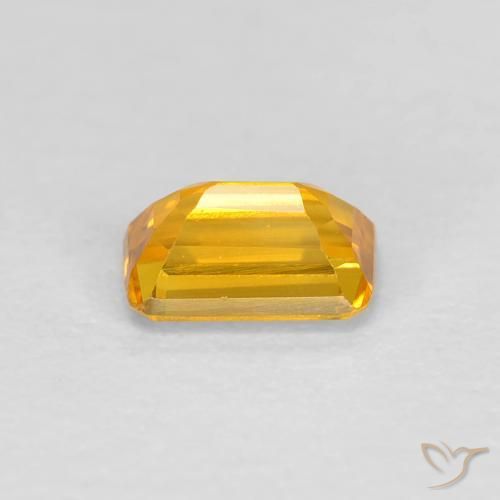Zaffiro naturale dorato da 0,50 ct, taglio smeraldo, VVS