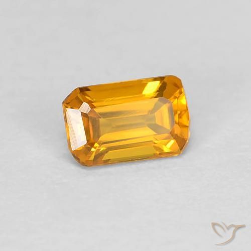 Zaffiro Dorato scuro naturale da 0.37 ct, Ottagonale / Taglio smeraldo, VVS