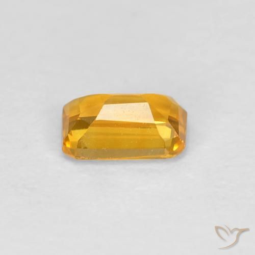 Zaffiro Arancio Dorato Profondo naturale da 0.39 ct, Ottagonale / Taglio smeraldo, VVS
