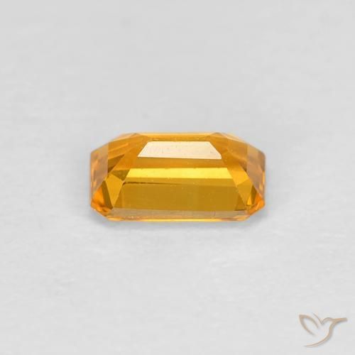 Zaffiro Arancione-Oro medio naturale da 0.38 ct, Ottagonale / Taglio smeraldo, VVS