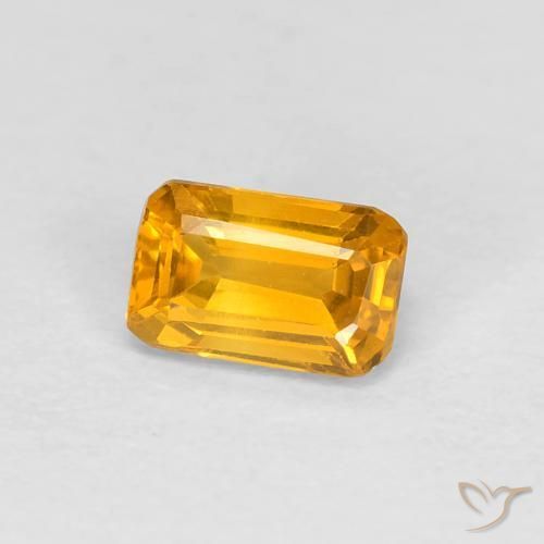 Zaffiro Arancio-Oro naturale da 0.42 ct, Ottagonale / Taglio smeraldo, VVS